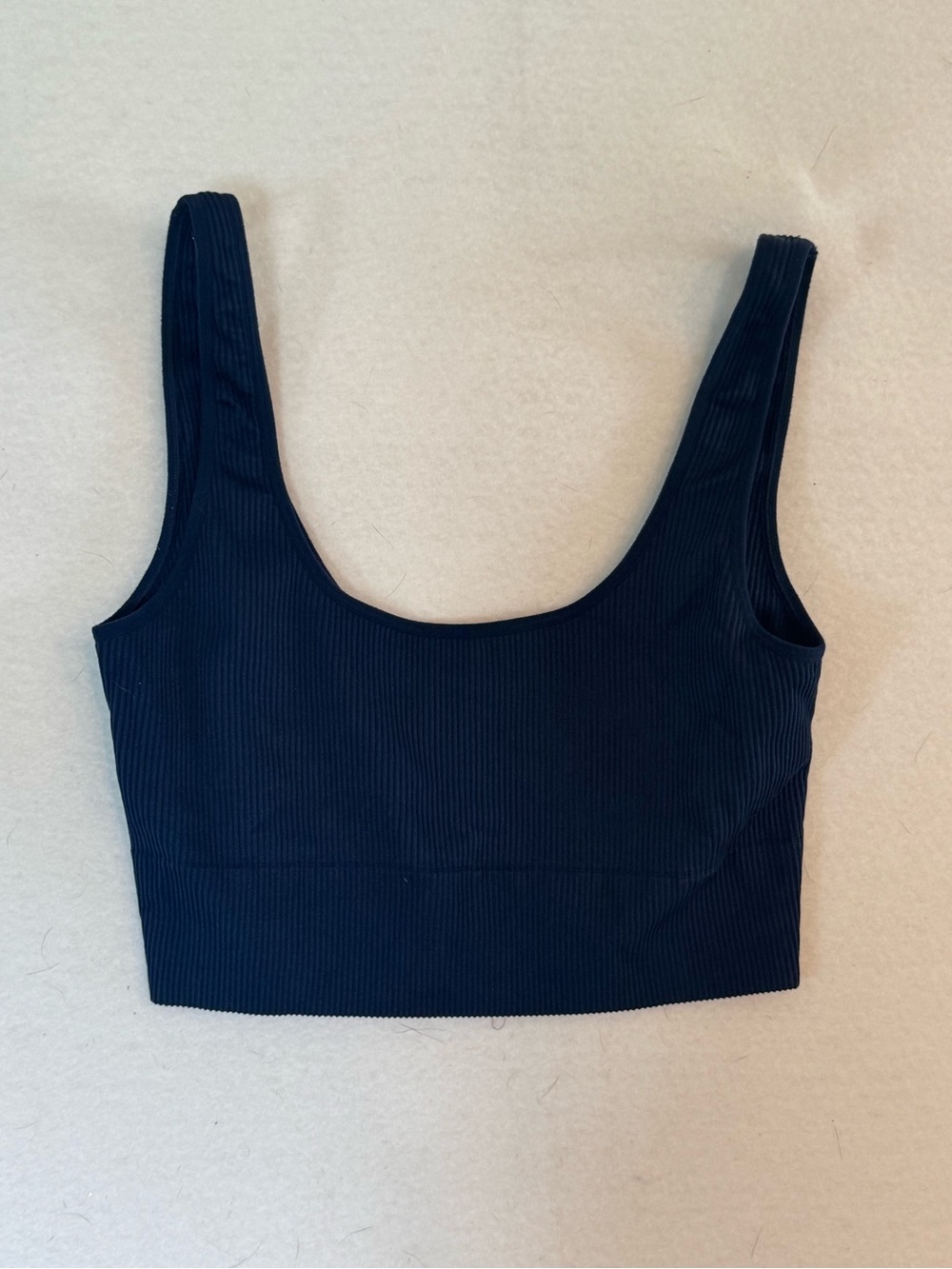 GAP Black Ribbed Scoop Crop Tank